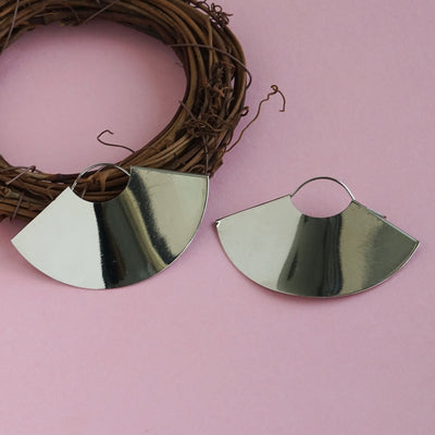 Layered Texture Silver Hoops