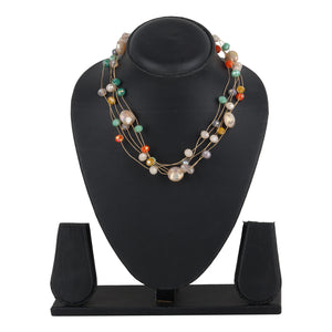TRIBAL ZONE BUBBLE WITH PERAL NECKLACE