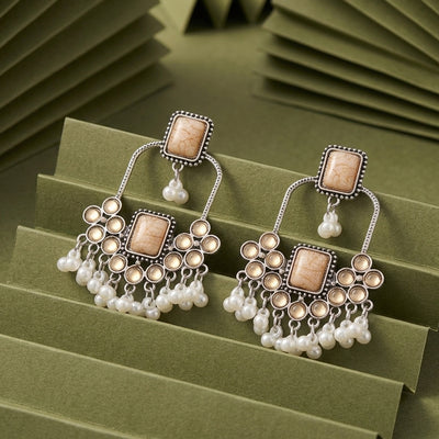 Antique Silver Chandelier Statement Earrings