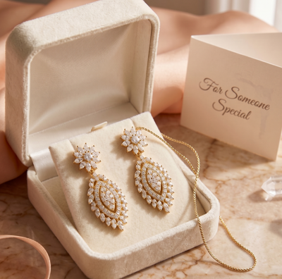 Imperial Petal American Diamond Drop Earrings