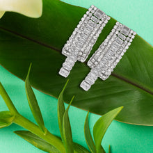 Load image into Gallery viewer, TRIBAL ZONE MAGICAL CZ STONE STUD SLIVER EARRING