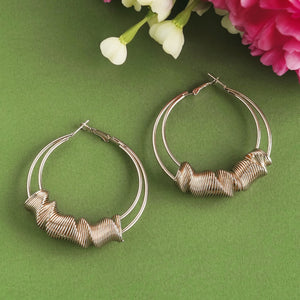 TRIBAL ZONE DESGINER GOLDEN HOOP EARRING