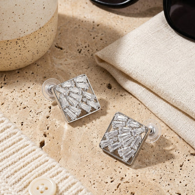 Mosaic Ice American Diamond Square Studs