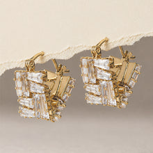 Load image into Gallery viewer, Facet Stack American Diamond Huggie Hoops