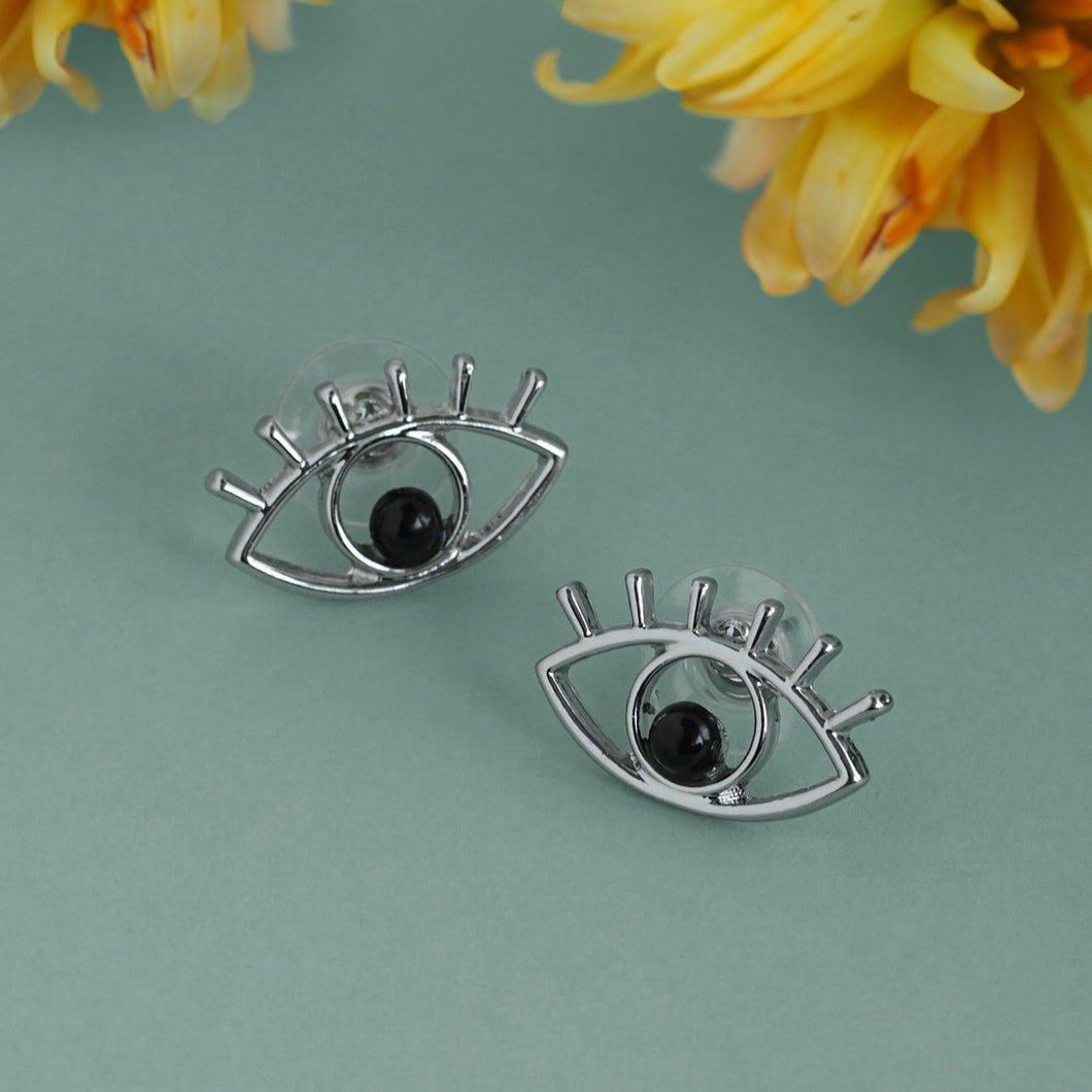 TRIBAL ZONE SLIVER EVIL EYE STUD EARRING