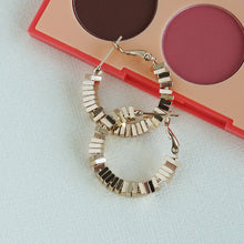 Load image into Gallery viewer, Geometric Gold Segmented Hoop Earrings