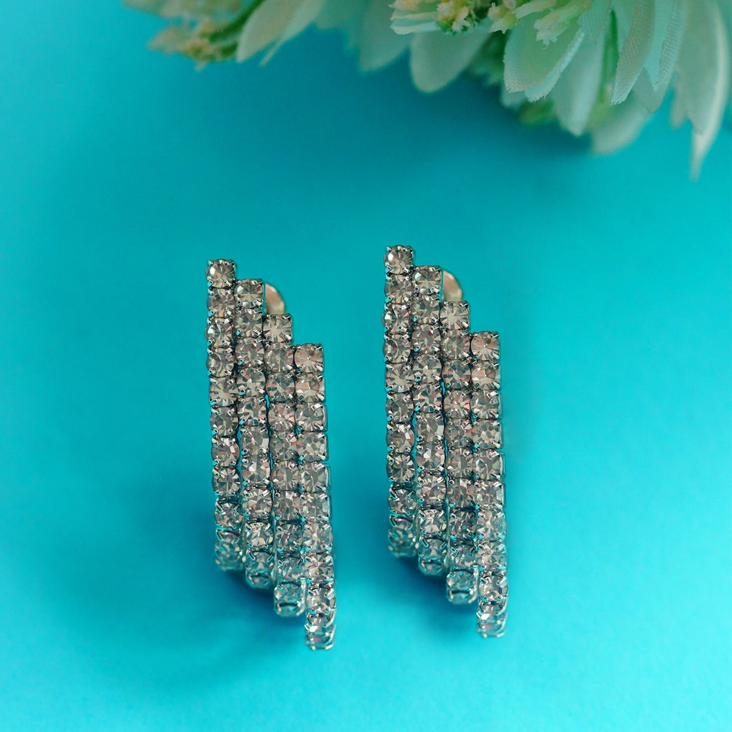 TRIBAL ZONE ROYAL SLIVER  STUD EARRINGS