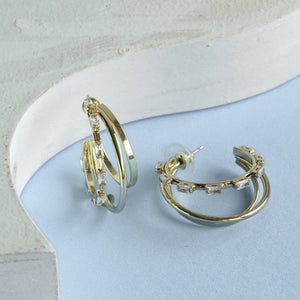 TRIBAL ZONE GOLD PLATED HOOP EARRING