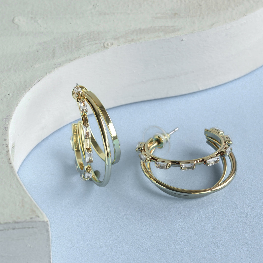 TRIBAL ZONE GOLD PLATED HOOP EARRING