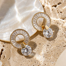 Load image into Gallery viewer, Solene Circle American Diamond Stud Earrings