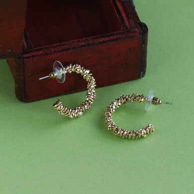 Textured Beaded Hoop Earrings