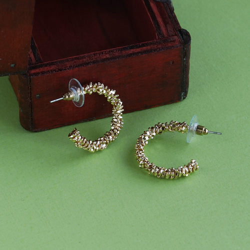 Textured Beaded Hoop Earrings
