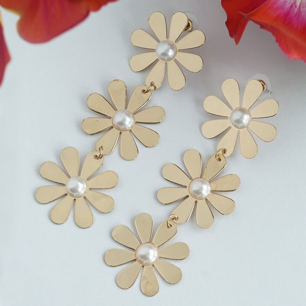 TRIBAL ZONE FLORAL DANGLE EARRING
