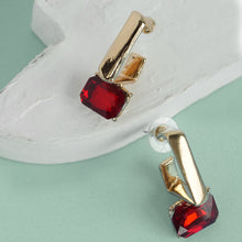 Load image into Gallery viewer, TRIBAL ZONE RED DAIMOND HOOP EARRING