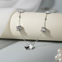 Load image into Gallery viewer, Silver Butterfly &amp; Flower Charm Necklace