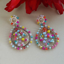 Load image into Gallery viewer, TRIBAL ZONE DESGINER MULTICOLOR DROP EARRING