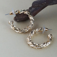 Load image into Gallery viewer, Classic Gold/Silver twisted hoop earrings