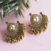 Load image into Gallery viewer, TRIBAL ZONE  GOLDEN CHANDBALI EARRING
