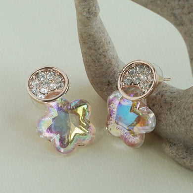 Iridescent Star Flower Shaped Earrings