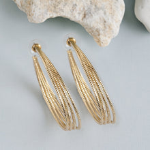 Load image into Gallery viewer, TRIBAL ZONE CLASSY GOLDEN LONG C HOOP EARRING