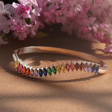 Load image into Gallery viewer, TRIBAL ZONE ELEGNT MULTICOLOR STONE BANGLE ROSE GOLD  BRECELATE