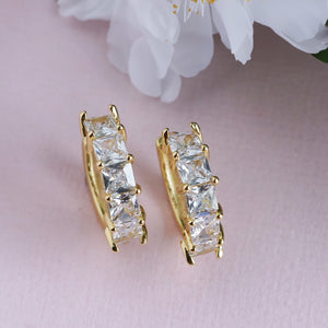 TRIBAL ZONE STUNNING ZX STONE LEVER BACK GOLDEN EARRING