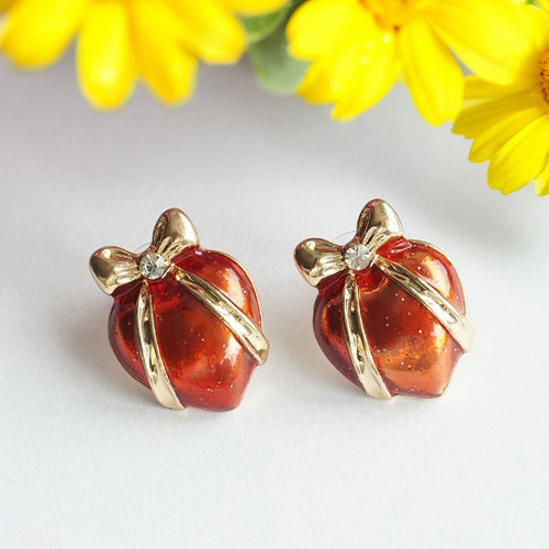 TRIBAL ZONE CLASSY RED HEART STUD EARRING