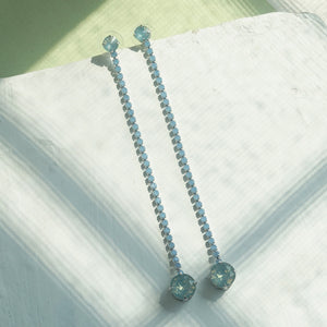 Long Diamond Drop Earrings