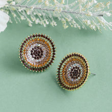 Load image into Gallery viewer, TRIBAL ZONE ETHNIC BROWN DAIMOND STUD EARRING