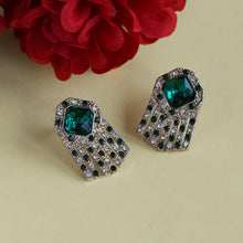 Load image into Gallery viewer, TRIBAL ZONE CLASSIC GREEN DIAMOND STUD EARRING