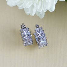 Load image into Gallery viewer, TRIBAL ZONE STYLISH  SILVER ZX STONE LEVER BACK EARRING