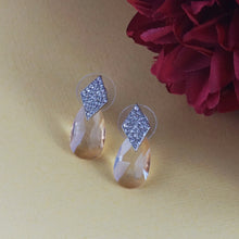 Load image into Gallery viewer, Champagne Crystal Teardrop Pavé Stud Earrings