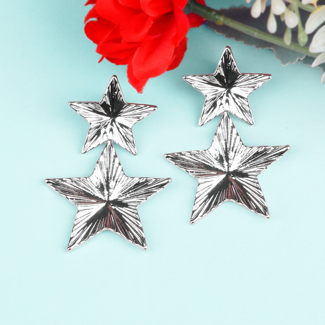 TRIBAL ZONE STAR DANGLE SLIVER  EARRING