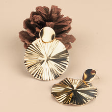 Load image into Gallery viewer, TRIBAL ZONE  FASHIONABLE GOLDEN ROUND DROP EARRING
