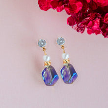 Load image into Gallery viewer, TRIBAL ZONE GLOSSY PURPLE MINI DROP EARRING