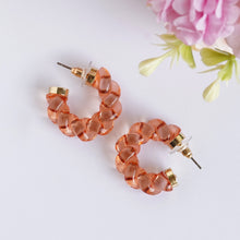 Load image into Gallery viewer, TRIBAL ZONE DESGINER PEACH  COLOUR C HOOP EARRING