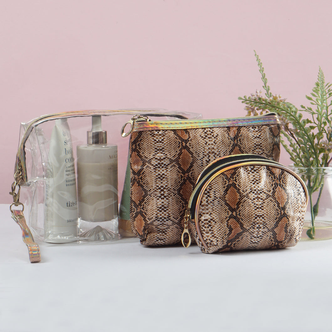 TRIBAL ZONE CLASSY SNAKE PRINT POUCH