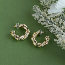 Load image into Gallery viewer, Twisted Rope Silver Hoops