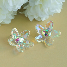 Load image into Gallery viewer, Iridescent Crystal Flower Stud Earrings