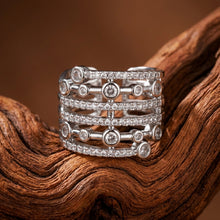 Load image into Gallery viewer, Silver CZ Multi-Band Ring