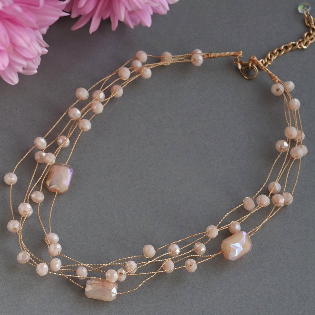 TRIBAL ZONE PINK BEAD PRINCESS NECKLACE