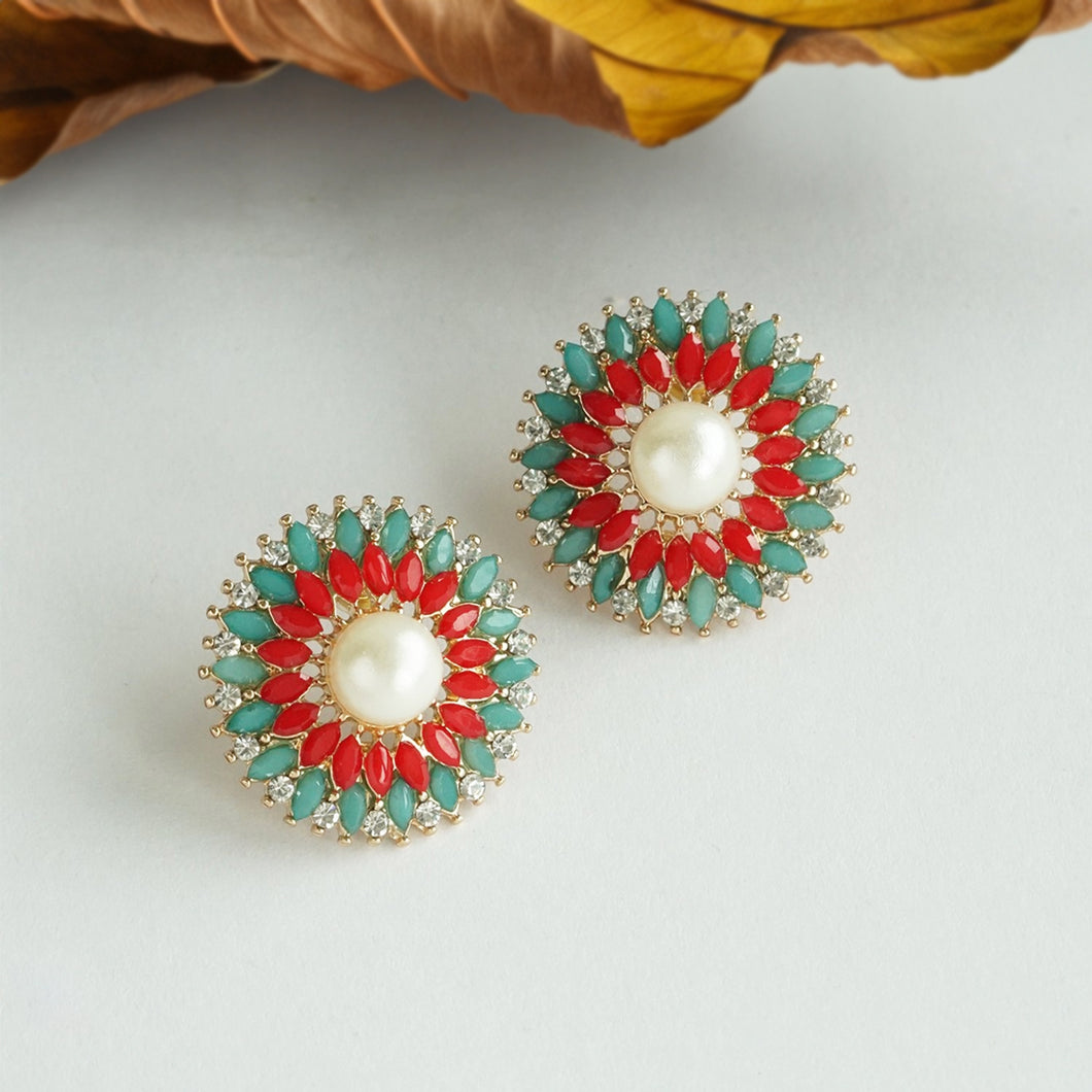 TRIBAL ZONE CONTEMPORY DAIMOND STUD EARRING