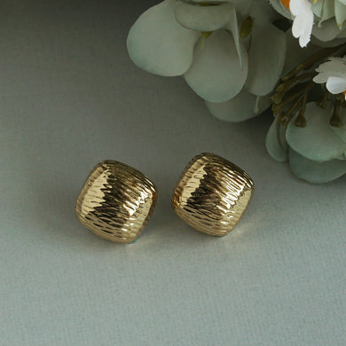Textured Gold/Silver Square Stud earrings