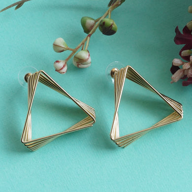 Gold/Silver geometric triangle earrings