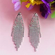 Load image into Gallery viewer, TRIBAL ZONE SHIMMER STUNNING DANGLERS SILVER  EARRING (PARTY WAER)