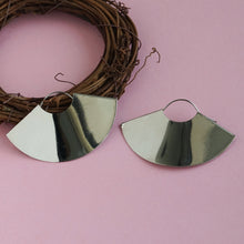 Load image into Gallery viewer, Layered Texture Silver Hoops