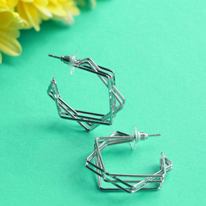 TRIBAL ZONE AMAZING  SILVER  DROP EARRING