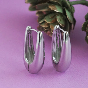 Bold Silver Teardrop Hoops