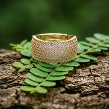 Load image into Gallery viewer, Pave Gold Band Ring
