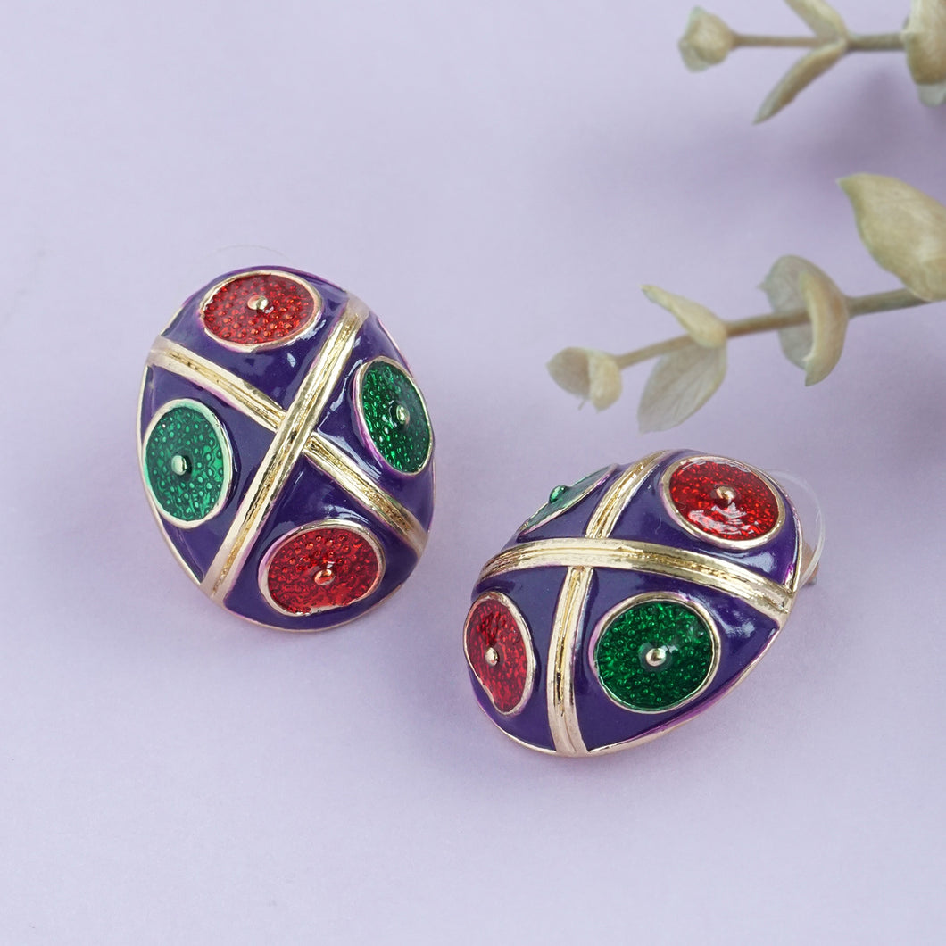 TRIBAL ZONE MULTICOLOUR ETHNIC STUD EARRING
